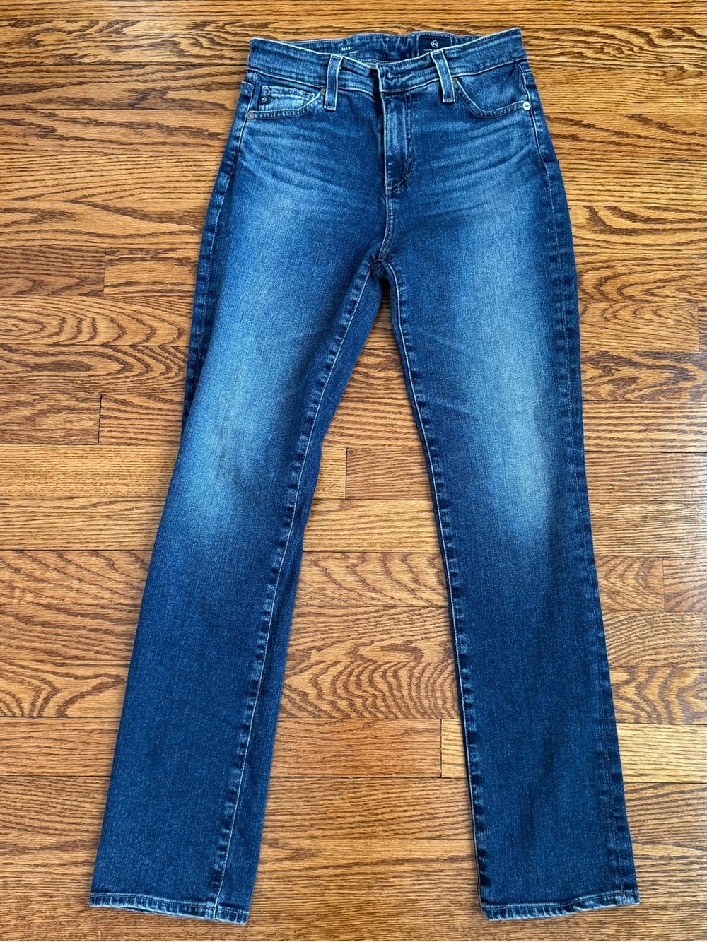 Ag Adriano Goldschmied Straight-Leg Mari Jeans in Dark Blue Wash